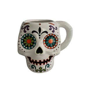 Sugar Skull Coffee Drinking Ceramic Mug Day of the Dead Taza Cafe Tea